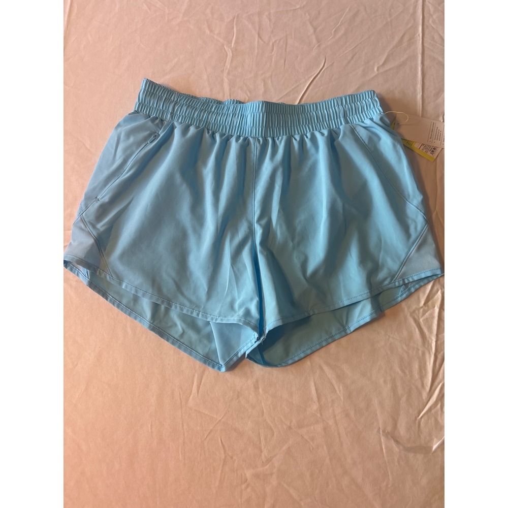 All In‎ Motion Run Shorts Womens Small Blue NEW Mid-Rise Quick-Dry Zipper Pocket - Picture 2 of 7